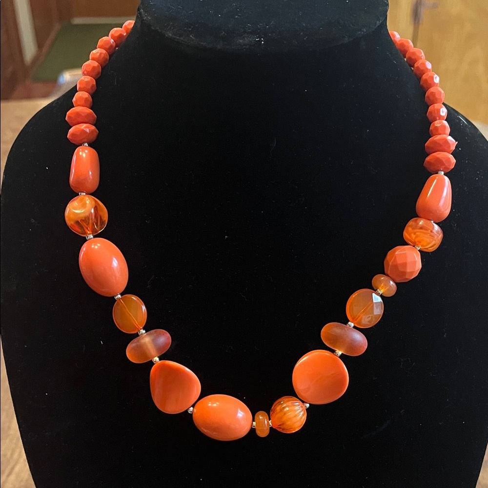 Paparazzi Vibrant Orange Beaded Necklace